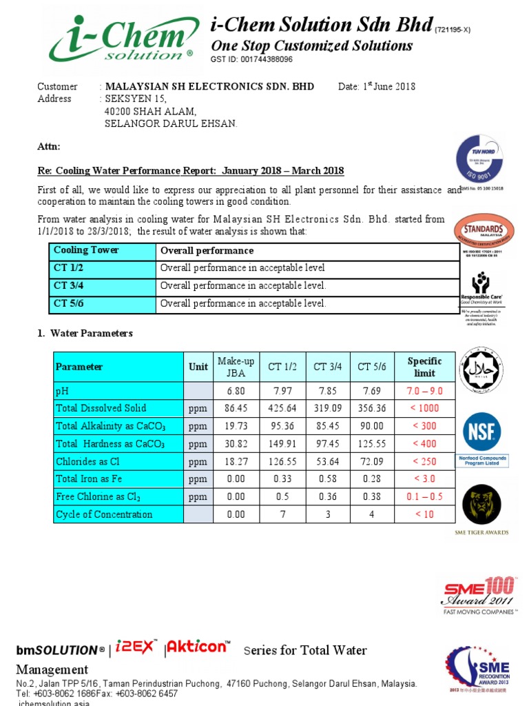 Cooling Tower Report Mshe Pdf Chlorine Applied And Interdisciplinary Physics