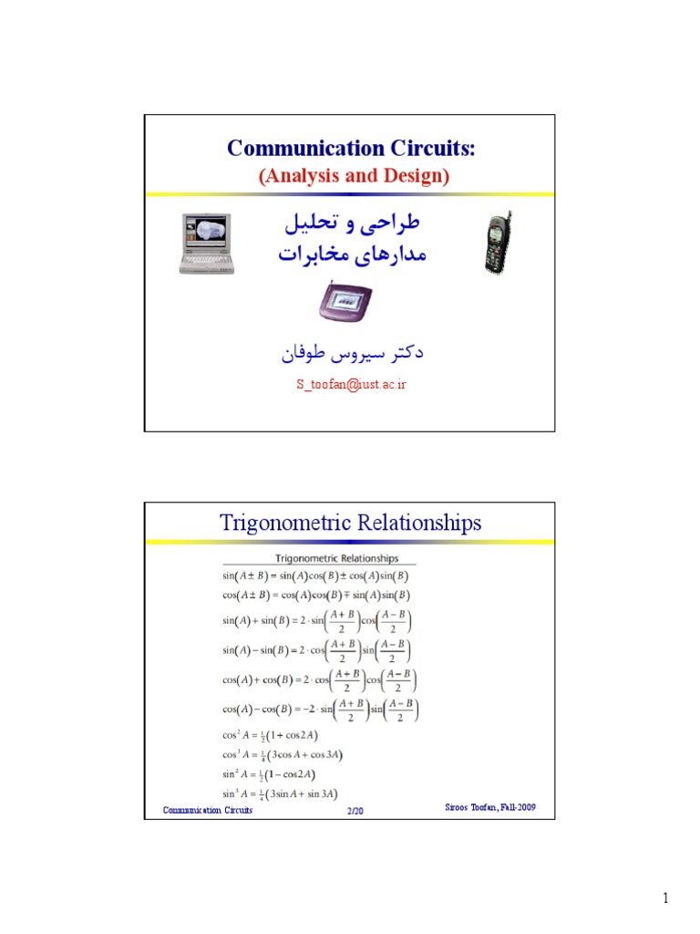 Communication Circuits (Analysis and Design) PDF Trigonometric