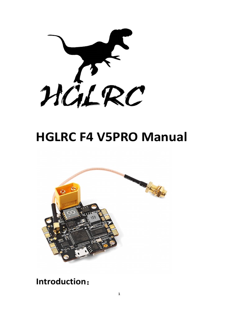 Comprehensive Manual for the HGLRC F4 V5PRO Flight Controller