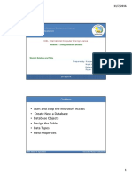 Start and Stop The Microsoft Access - Create New A Database - Database Objects - Design The Table - Data Types - Field Properties