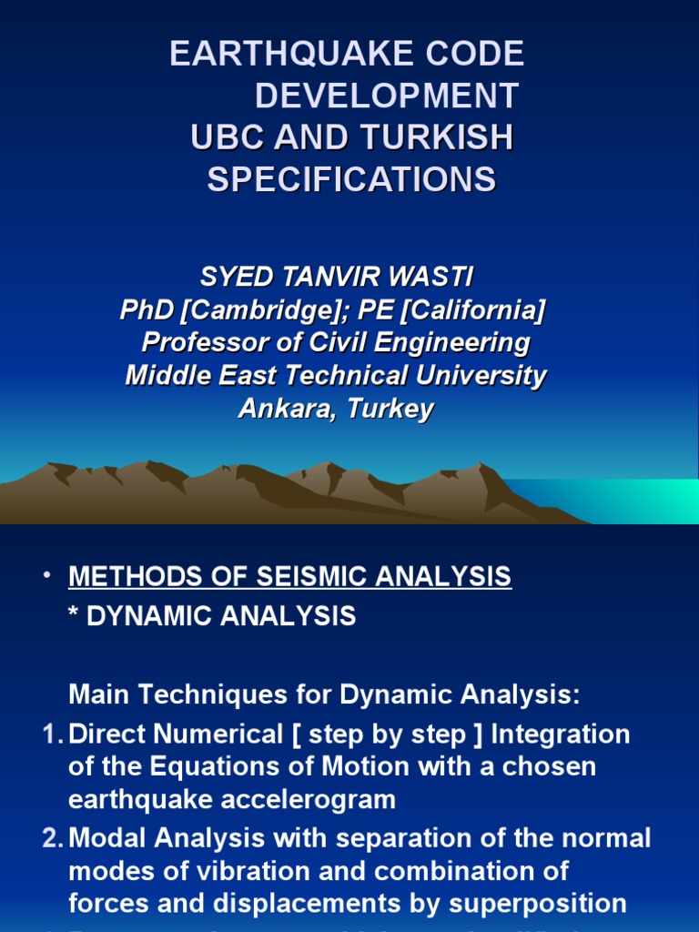 UBC Seismic Design Code Overview | PDF | Earthquakes | Applied And ...