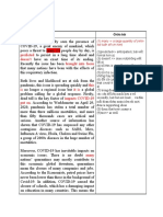 Effects of COVID-19: Predicted Doesn't Brought Into Focus