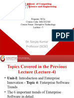 Dr. Sanjay Kumar Professor (SCSE) : Program: M.SC Course Code: MSCD2360 Course Name: Disruptive Technology Lecture - 5