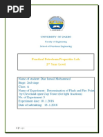 Practical Petroleum Properties Lab. 2 Year Level: University of Zakho