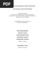 Aftermath of Parental Separation in Children's Mental Health and Its Implication To Their Academic Behavior