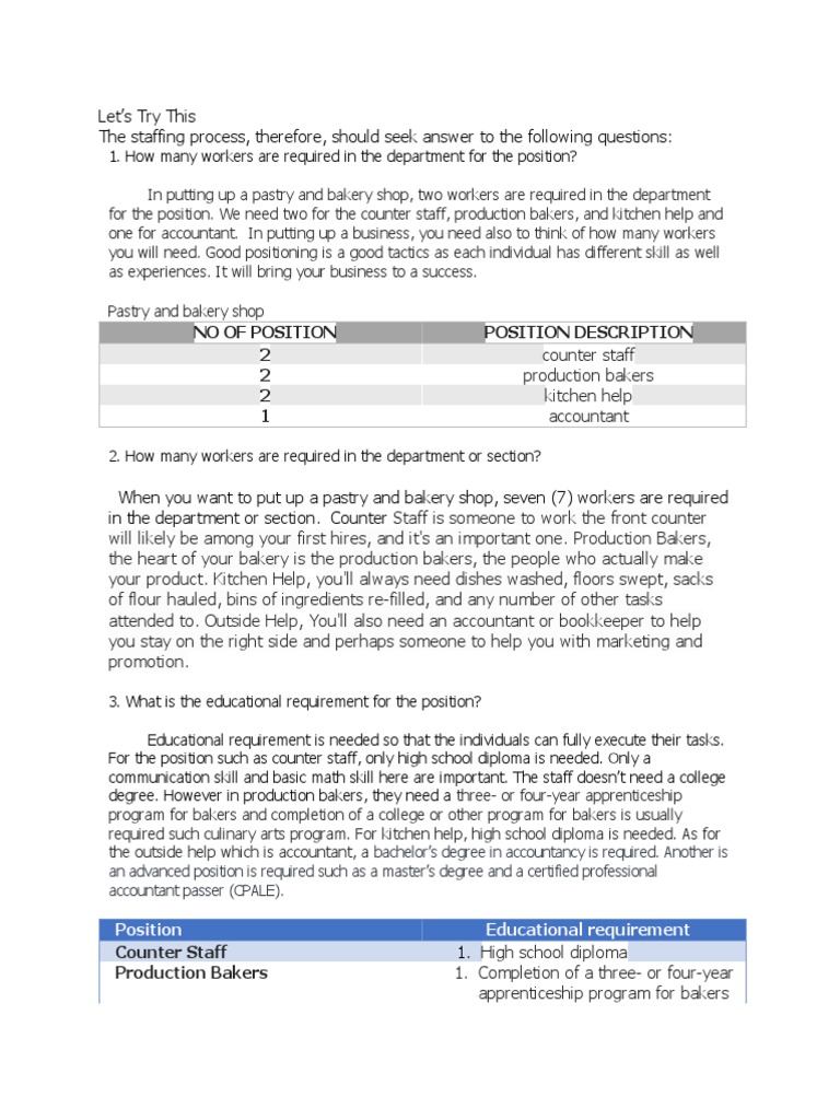 Let's Try This The Staffing Process, Therefore, Should Seek Answer To