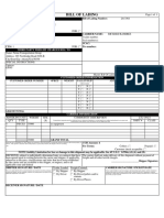 Moving Equipment Bill of Lading