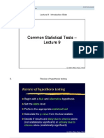 Common Statistical Tests