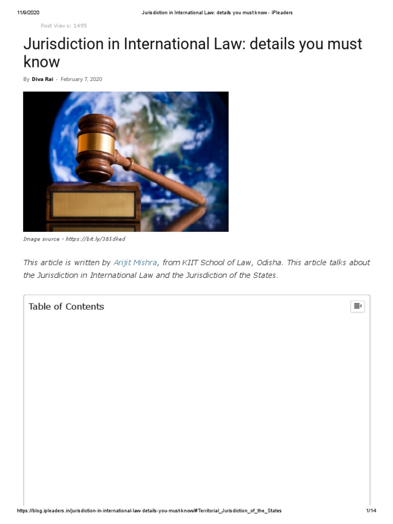 Jurisdiction in International Law Details You Must Know Ipleaders