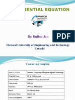 Differential Equation: Dr. Bulbul Jan