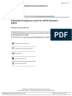 Improved Acceptance Limits For ASTM Standard E2810: Statistics in Biopharmaceutical Research