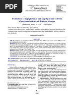 Evaluation of Hypoglycemic and Hypolipidemic Activity of Methanol Extract of Brassica Oleracea