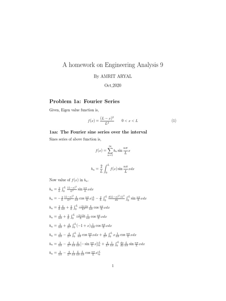 Fourier Series Analysis in Engineering | PDF | Sine | Trigonometric ...