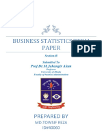 Business Statistics Term Paper: MD - Towsif Reza ID#40060