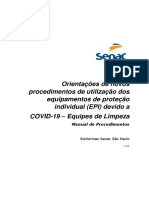 Orientações de Novos Procedimentos de Utilização Dos Equipamentos de Proteção Individual (EPI) Devido A COVID-19 - Equipes de Limpeza