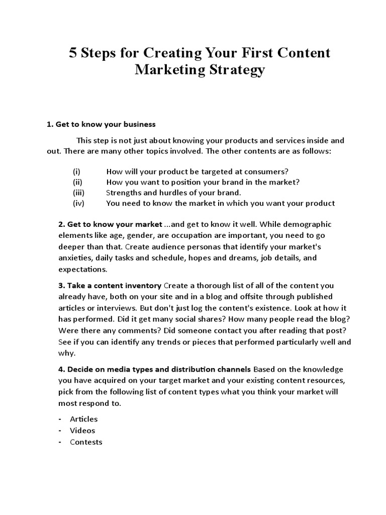 5 Steps to Your First Content Strategy | PDF