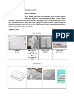 Housekeeping Lecture Notes Lesson 2.4: Types and Sizes of Linens, Pillows and Bed Sheets