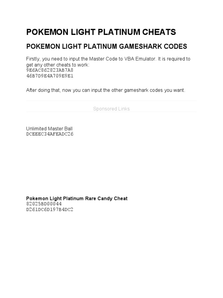 How to Get Infinite Rare Candy in Pokémon Light Platinum