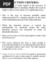 Detection Criteria