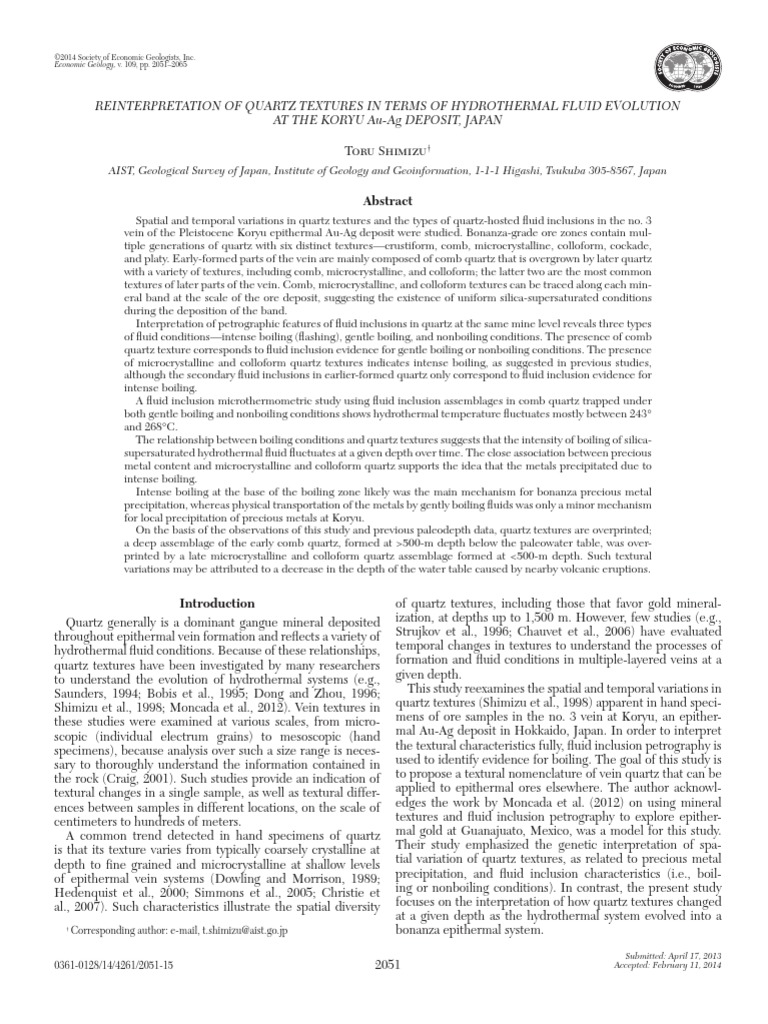 Reinterpretation of QZ Textures PDF | PDF | Quartz | Minerals