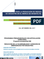 Proyectos de Reduccion de Riesgo de Desastre en el marco Invierte PE