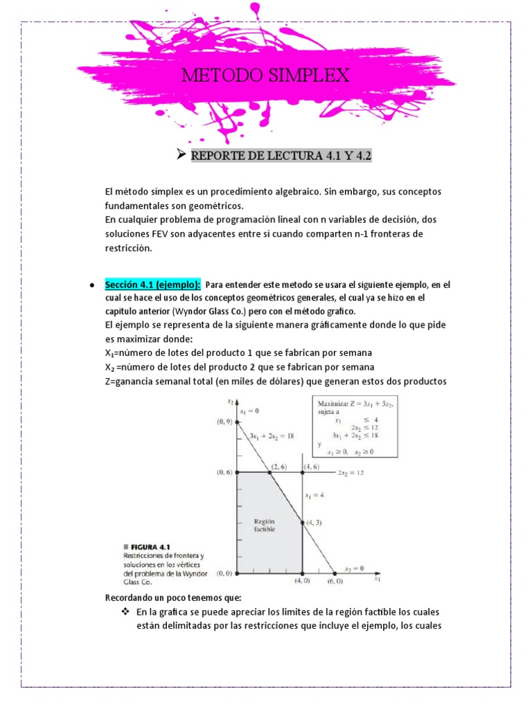 Método Simplex en Programación Lineal | PDF | Programación lineal ...