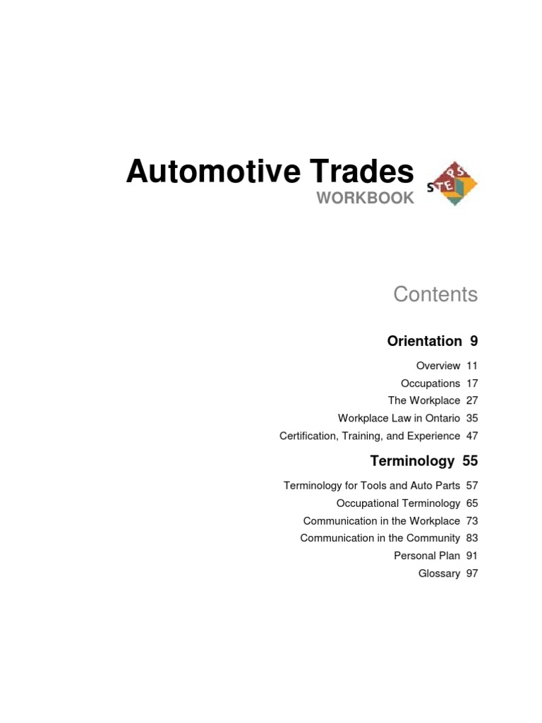 Automotive Trades Workbook PDF Overtime Working Time
