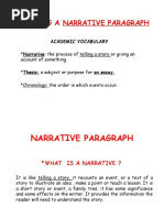 WRITING A NARATIVE Paragraph 