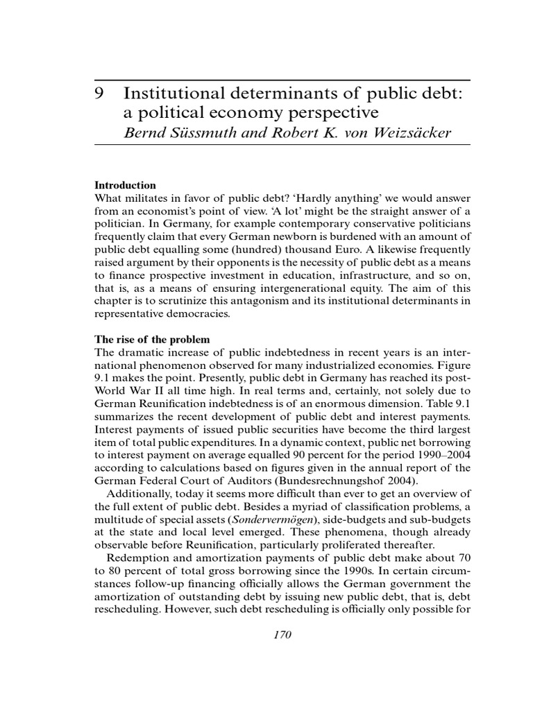 Institutional Determinants of Public Debt | PDF | Government Debt ...