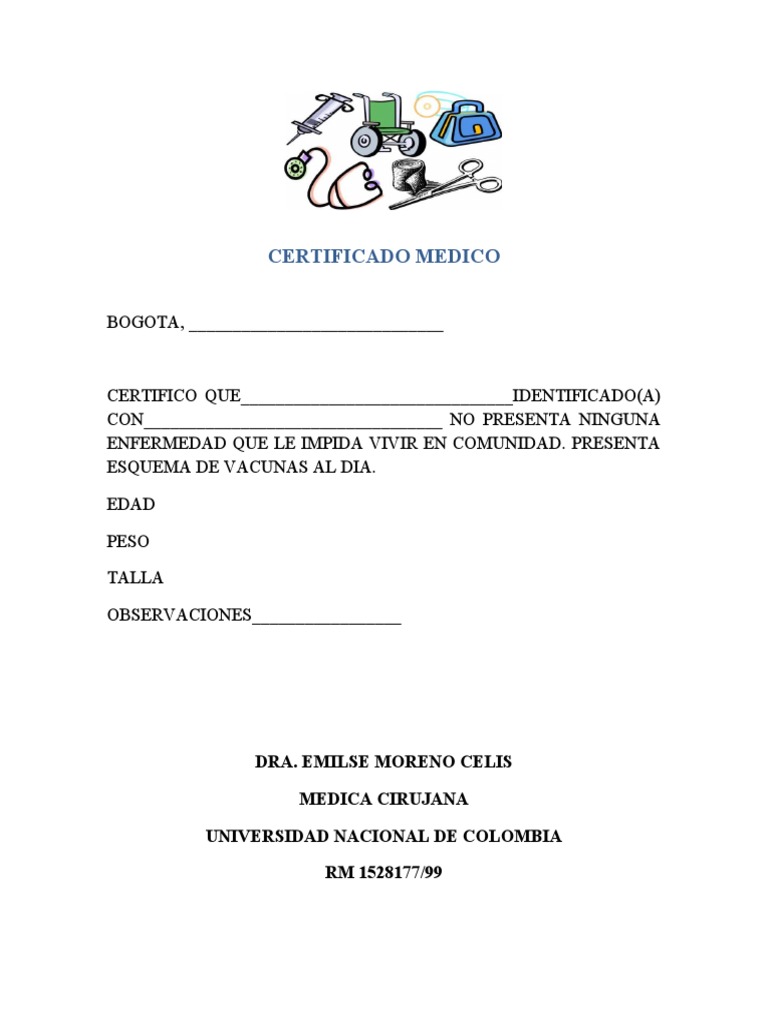 Certificado Medico Escolar | PDF