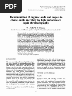 Determination of Organic Acids and Sugars in Cheese, Milk and Whey by High Performance Liquid Chromatography W. J. Mullin & D. B. Emmons