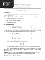 A Differential Equation Which Is Obtained by Setting The Total Differential of Some Function Equal To Zero