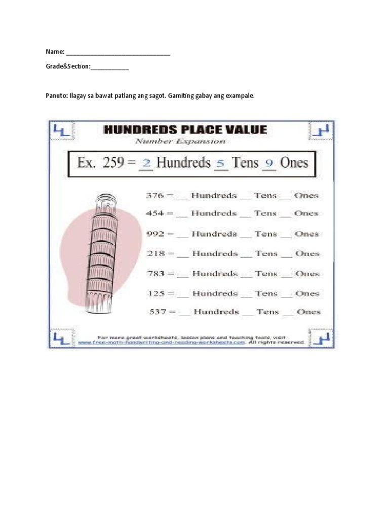Topic Sentence and Details Worksheet | PDF