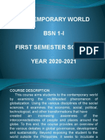 Contemporary World BSN 1-I First Semester School YEAR 2020-2021