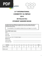 51 International Chemistry Olympiad 2019 UK Round One Student Answer Book