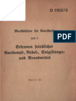 Merkblätter Für Gasschutz Heft 5 - Erkennen Feindlicher Gaskampf-, Nebel-, Entgiftungs - Und Brandmittel - 1942
