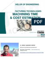 Machining Time & Cost Estimation: Bachelor of Engineering