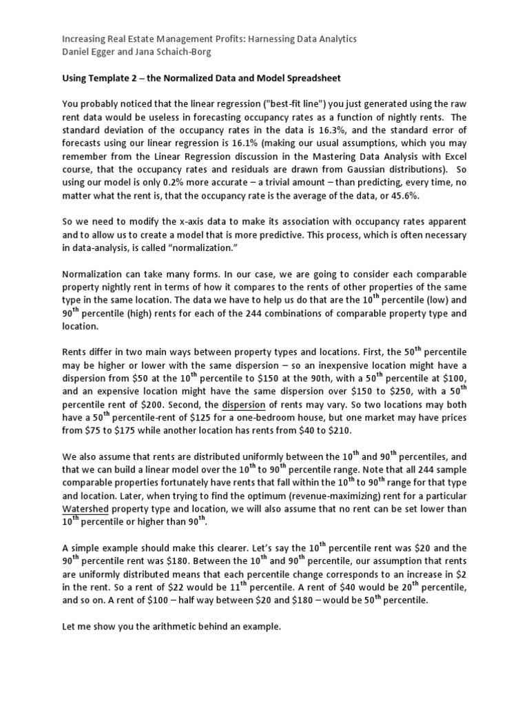 Using Template 2 - The Normalized Data and Model Spreadsheet | PDF ...