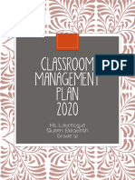 Classroom Management Plan 2020