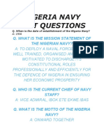 Nigeria Navy Past Questions: Q. What Is The Mission Statement of The Nigerian Navy?