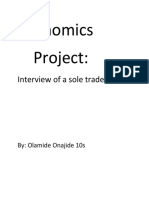 Economics Project:: Interview of A Sole Trader