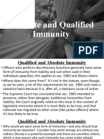 Absolute and Qualified Immunity