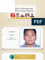 How To Develop and Write A Grant Proposal: Llover YAP Peter Enriquez Kevin Pamaos