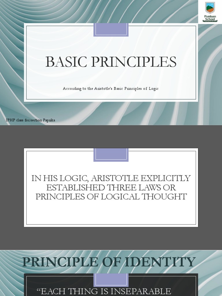 Basic Principles of Logic | PDF | Contradiction | Relativism