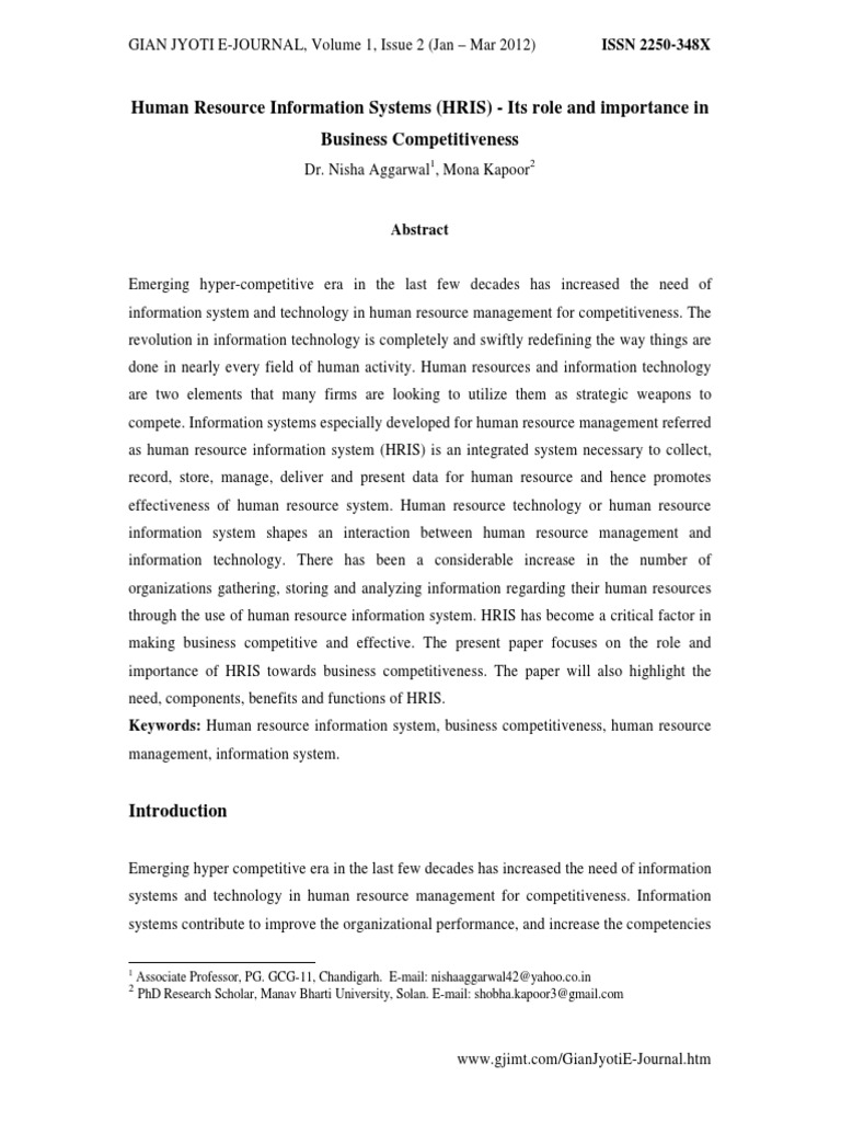 Hris Benefits PDF | PDF | Human Resource Management | Information System