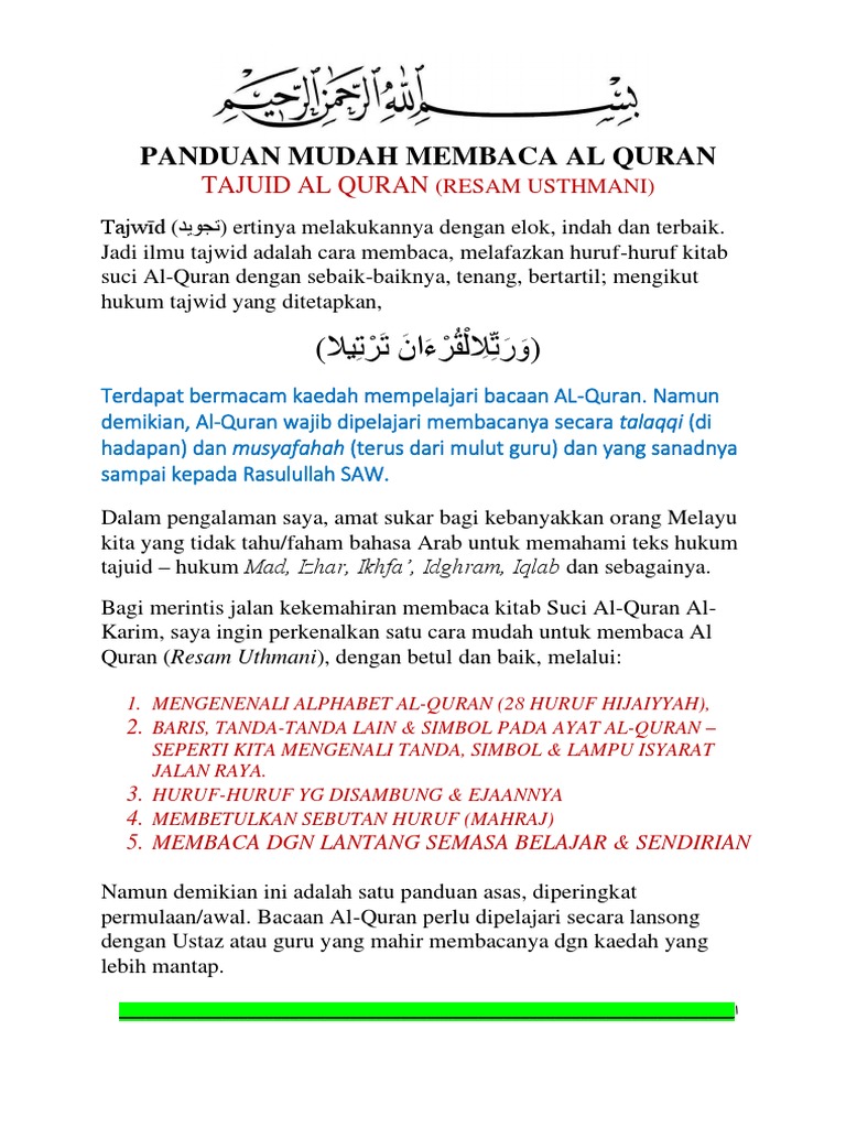 Panduan Mudah Membaca Alquran Hukum Mad