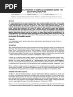 OPEN EDUCATIONAL PRA CTICES IN ROMANIAN U NIVERSITIES DURING THE EDUCATIONAL DISRUPTI ON