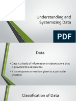 Understanding and Systemizing Data