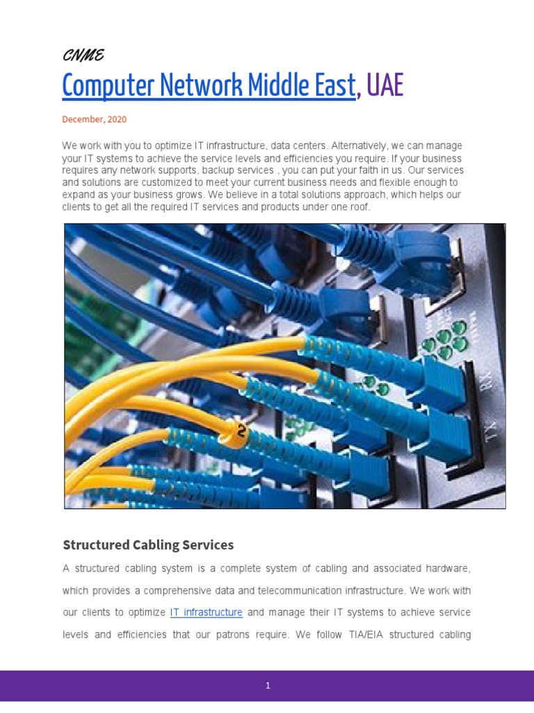Structured Cabling Services in UAE | PDF | Information And ...