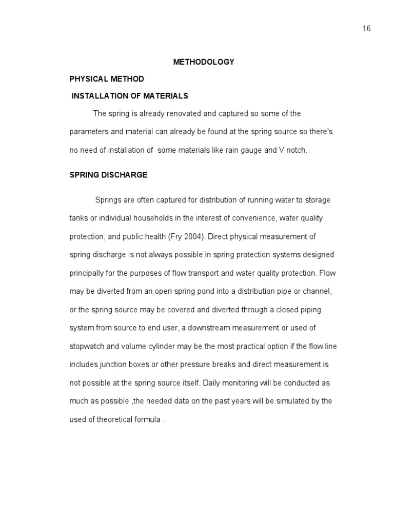 Spring Water Discharge and Rainfall Methods | PDF